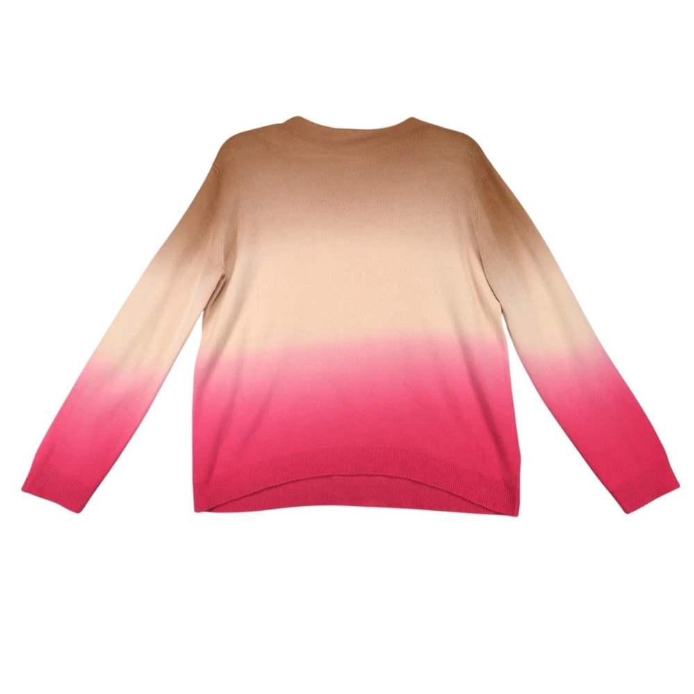 Beach Lunch Lounge Pink Beige Ombre Pullover Sweater Womens XL Soft Girl Preppy